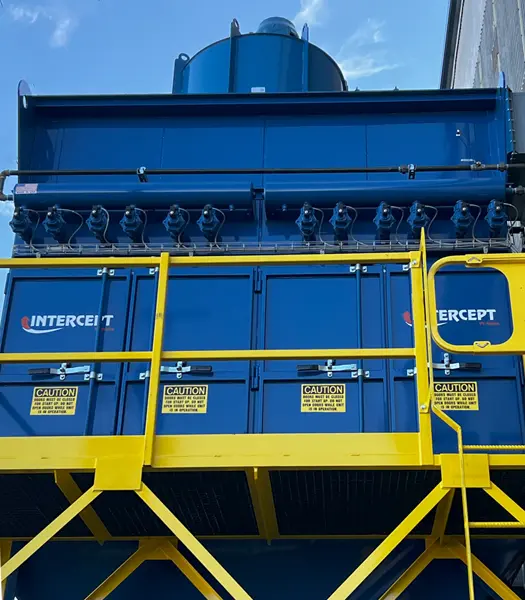 Intercept PV unit with HEPA cell and platform painted safety yellow