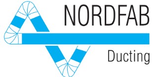 Nordfab Ducting logo in lite blue