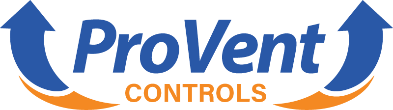 ProVent Controls Logo in blue and orange