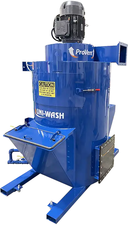Uni-Wash Machine painted blue with ProVent logo