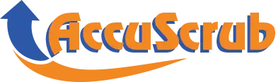 AccyScrub Logo in orange and blue