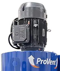 Fan motor mounted on top of ProVent machine