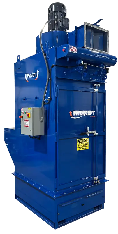 Intercept PV34-4 Intercept PV-Series industrial cartridge dust collector from ProVent designed for efficient dry dust collection with vertical cartridge filters, pulse cleaning, and durable welded construction.