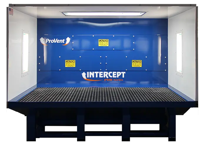 INTERCEPT PDB Series Machine Intercept PDB Machine painted blue with Intercept logo and ProVent Logo