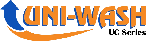 Uni-Wash UC Series Logo in orange blue and black