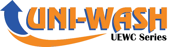 Uni-Wash UEWC Series logo in orange blue and black