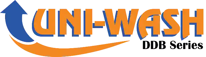 Uni-Wash DDB Series logo in orange blue and black