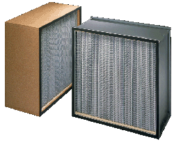 High-efficiency industrial air filters with metal and cardboard frames