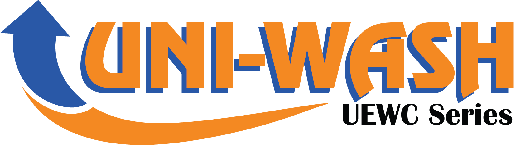 Uni-Wash UEWC Series logo in orange blue and black
