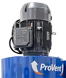 Fan assembly on top of machine with Provent logo